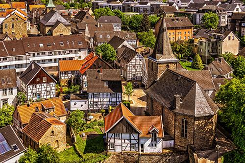 German town aerial photo